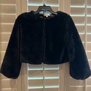 GB girls Plush Black Faux Fur jacket